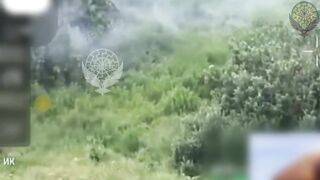 A Russian soldier was instantly killed by a shell