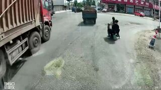Heart-Stopping Dashcam Footage Shows Truck Crushing Scooter Couple