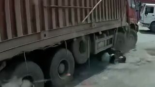 Heart-Stopping Dashcam Footage Shows Truck Crushing Scooter Couple
