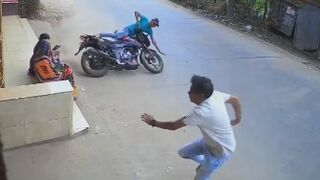 Speeding biker causes road accident, two persons critically injured