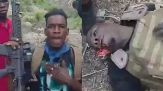 Haitian Gang Members Showing Police Officers They Ambushed And Killed In The Woods