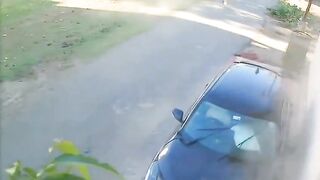 Group Of Young Men Leave The Car After Hitting Teenager On High Speed