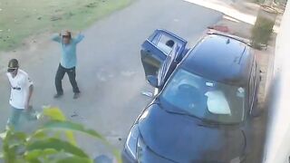 Group Of Young Men Leave The Car After Hitting Teenager On High Speed
