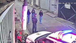 Thief on Motorcycle Robs Three Young Girls — Run Over and Arrested in Seconds