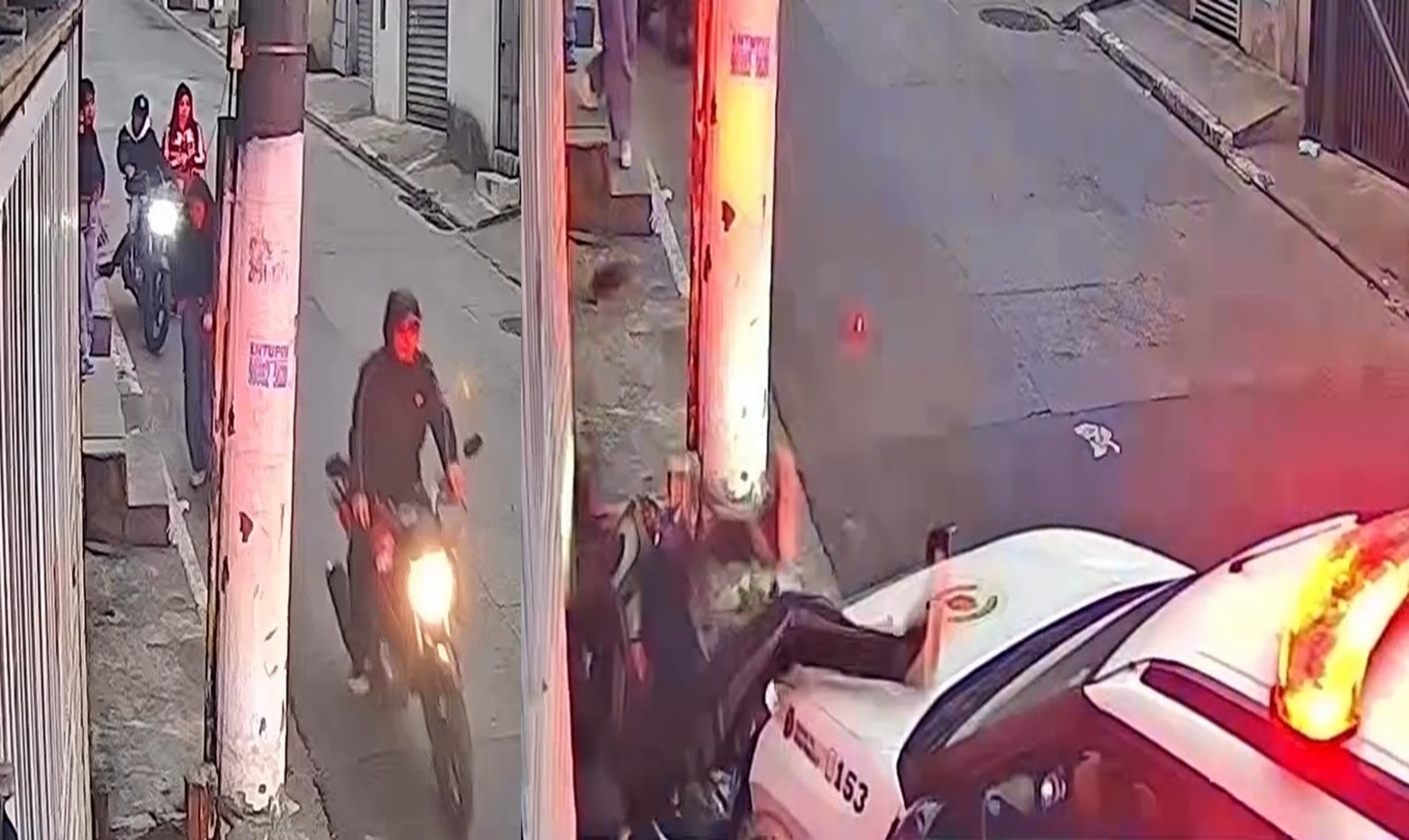 Thief on Motorcycle Robs Three Young Girls — Run Over and Arrested in Seconds