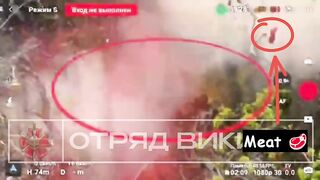 Ukrat is blown to bits in a cloud of blood.