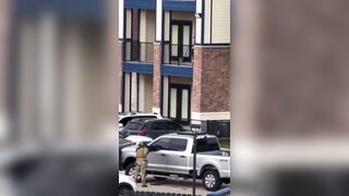GF Killer Turns Gun On Himself During SWAT Standoff In Texas (Another Angle)