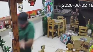 Assassin Murders Fleeing Man & Female Worker in Grisly Fast Food Execution