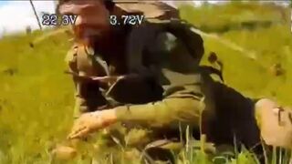 Ukrainian drone operator receives his medicine.