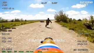 Ukrainian drone operator receives his medicine.