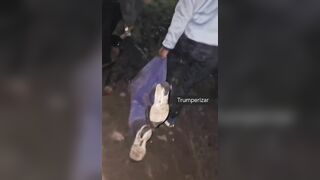 Thief Who Robbed An Old Woman Kicked By Neighbors, Dragged To Police Station