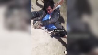 Thief Who Robbed An Old Woman Kicked By Neighbors, Dragged To Police Station