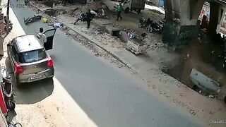 Car Door Kills Motorcyclist In India