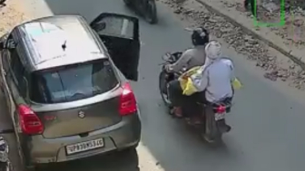 Car Door Kills Motorcyclist In India