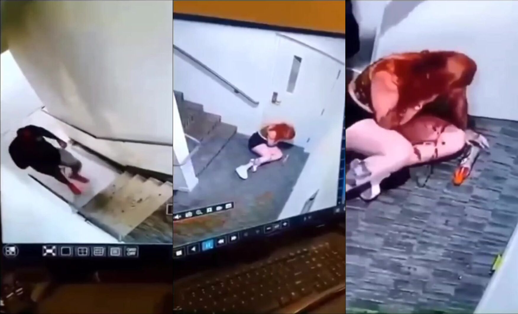 Classic:Woman beaten on staris