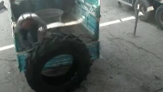 Truck Tire Explodes Like a Bomb, Hurling Two Men Across Workshop