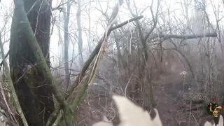 Elimination of a Russian soldier in the 'green zone' (forest belt)