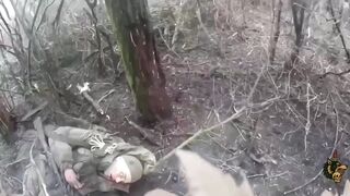 Elimination of a Russian soldier in the 'green zone' (forest belt)