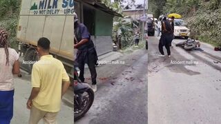 Man loses arm moto vs truck