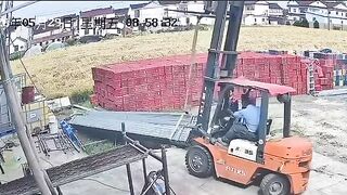 Heavy Machinery Accident Ends in Horror as Forklift Topples