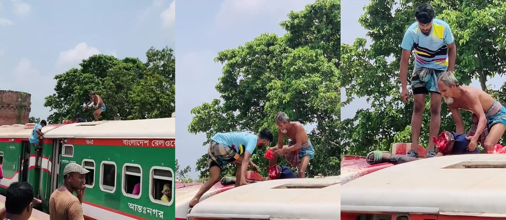 Fatal accident while riding on the roof of a train