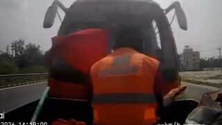 Bus Smashes Into Road Workers, Leaving Trail of Carnage (CCTV & Aftermath)