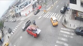 Graphic Injuries After Rider Crashes Into Steel Sheets Extending From Pickup