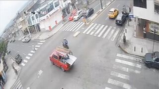 Graphic Injuries After Rider Crashes Into Steel Sheets Extending From Pickup