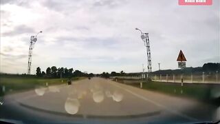 Elderly Scooter Rider's Blood Splatters Across Windshield After Brutal Head-On Collis