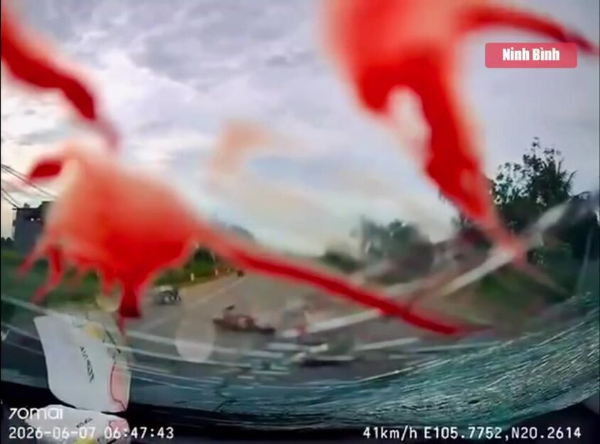 Elderly Scooter Rider's Blood Splatters Across Windshield After Brutal Head-On Collis