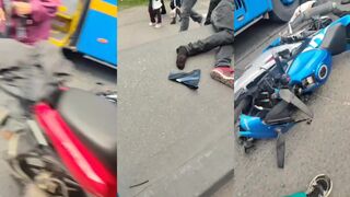Head crushed by bus