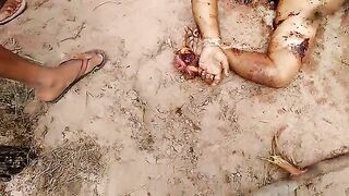 Classic:Man is disemboweled and decapitated