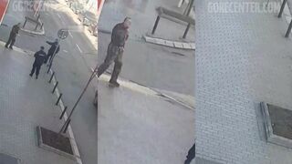 Mentally ill dude slits his throat in front of cops