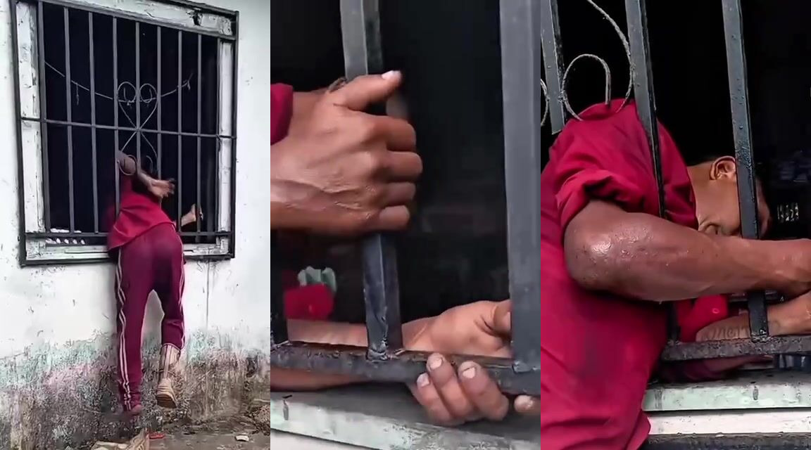 Thief gets stuck while trying to break into a store in Maranhão