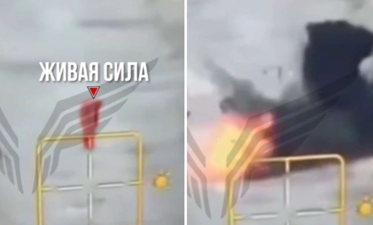 Retarded Ukrainian kicks an unexploded artillery shell.