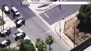 Suspect, officer shot in gun battle after LAPD pursuit