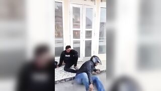 Thieves Caught And Beaten By Locals In Indonesia
