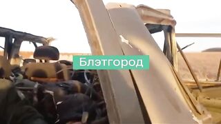 A Russian complains and shows the aftermath of a Ukrainian drone strike
