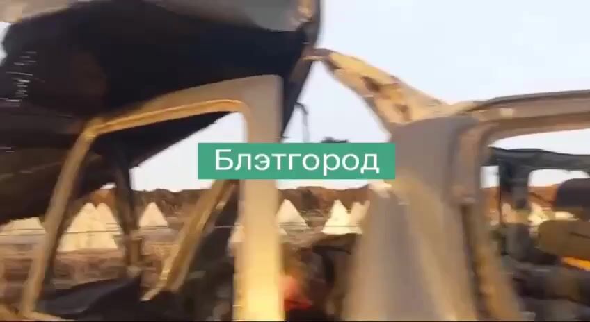 A Russian complains and shows the aftermath of a Ukrainian drone strike