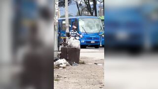 FAFO: One Legged Dude Blocking The Traffic Gets Clubbed With Own Crutch