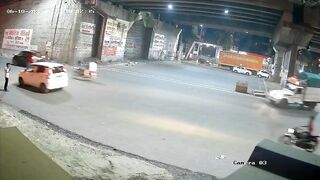 Cement Mixer Overturns Killing One In India