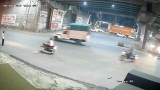 Cement Mixer Overturns Killing One In India