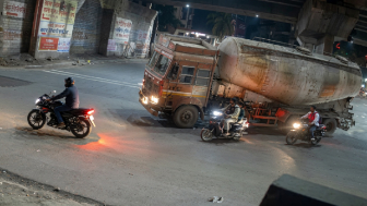 Cement Mixer Overturns Killing One In India