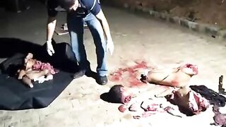 Body torn to pieces in the street