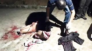 Body torn to pieces in the street