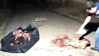 Body torn to pieces in the street