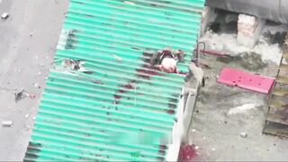 Occupier’s upper body flew onto roof of shed after being struck by drone