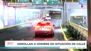 Reporters Capture  Moment Homeless Man Killed By Pick Up Truck, Ran Over By Other Vehicles In Mexico City