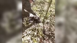 Colombian mercenary cut in half, hard as a rock.