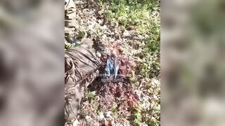Colombian mercenary cut in half, hard as a rock.